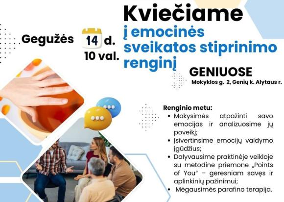 Kviečiame į emocinės sveikatos stiprinimo renginį!