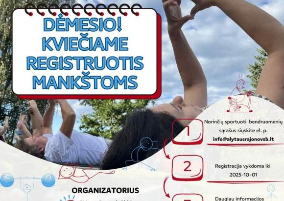 Kvietimas Alytaus rajono gyventojams: prisijunkite prie bendruomenės mankštų!