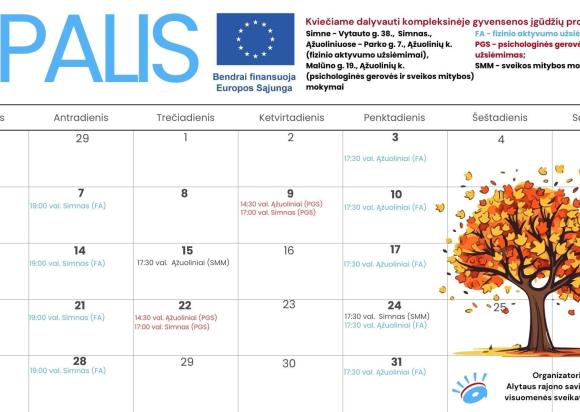 Kviečiame dalyvauti kompleksinėse gyvensenos įgūdžių veiklose!