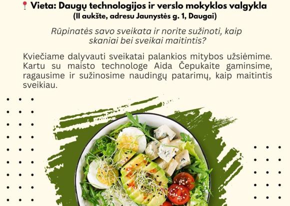 Kviečiame į praktinius sveiko maisto gaminimo mokinius