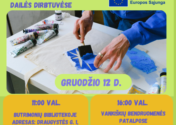 KVIEČIAME dalyvauti kūrybinėse dailės dirbtuvėse!