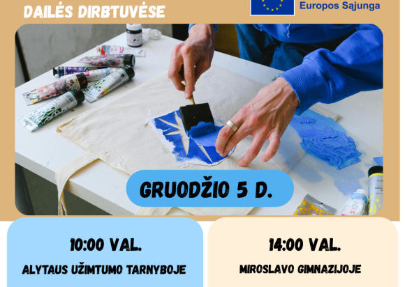 KVIEČIAME dalyvauti kūrybinėse dailės dirbtuvėse!